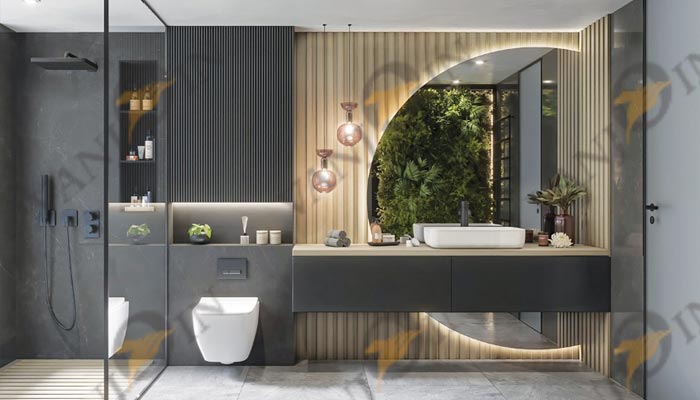 Bathroom design with WPC wall panels