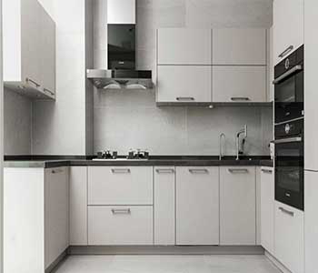 Cheap kitchen cabinet for sale with white flat pack matte finish