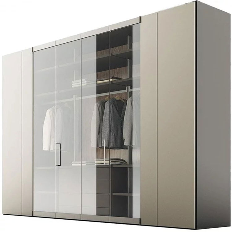 Best selling wooden cabinet with glass doors and aluminum frame for bedroom