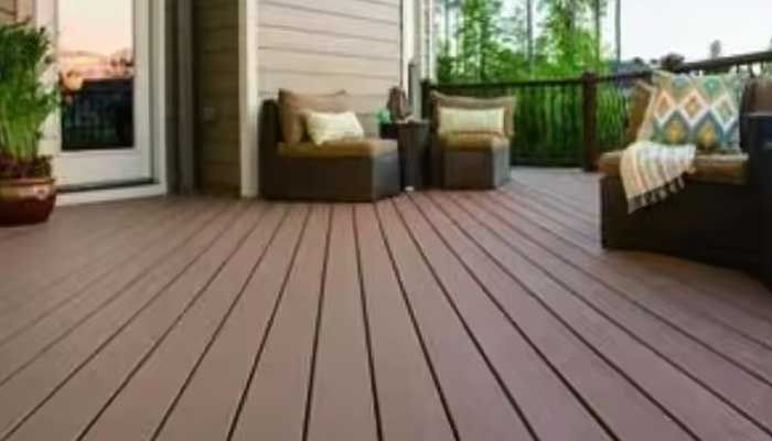 Waterproof anti-corroslon natural grain co-extrusion WPC hollow decking for patio/balcony/garden