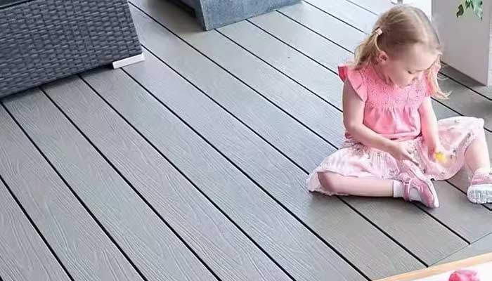 Outdoor flooring PE deck garden wood plastic composite wpc soild decking