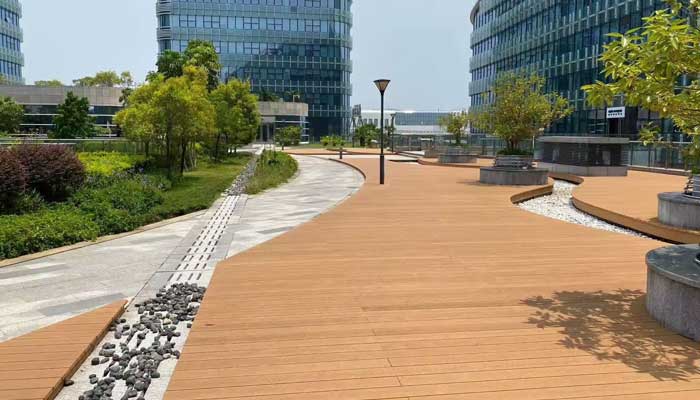 Outdoor flooring PE deck garden wood plastic composite wpc soild decking