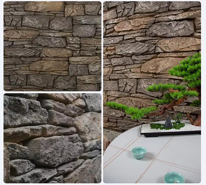 3D PU Artificial Patch Background Wall Veneer Decoration Available Indoors and Outdoors Pu Stone Wall Panel