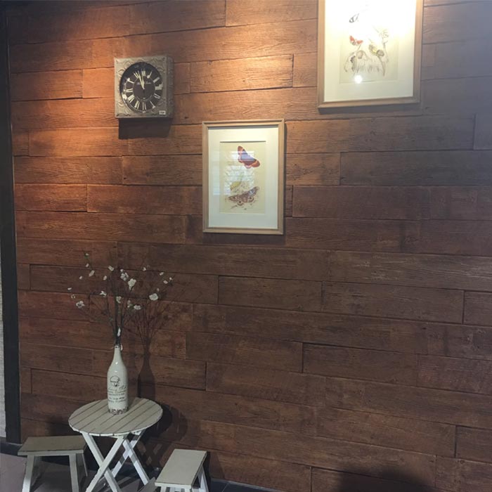 PU Wood Board Large Weathered Wood Cultural Stone Background Wall Decorative Panel Exterior Wall Brick Old Ship Sea