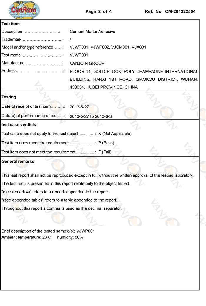 Insulation Composite Panels  Test Report 2