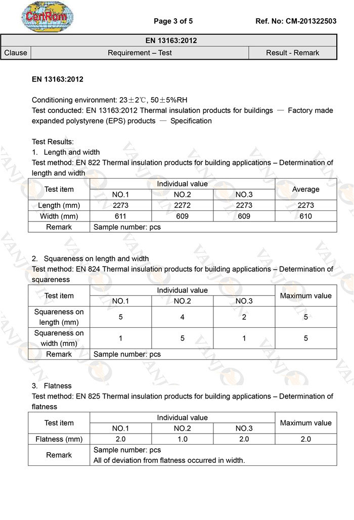 Polystyrene Wall Panel Test Report 3